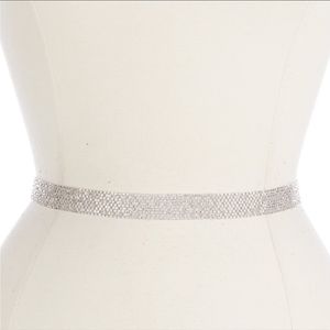 Borrowed & Blue by Southern Living Rectangle Row Of Flowers Crystal Belt